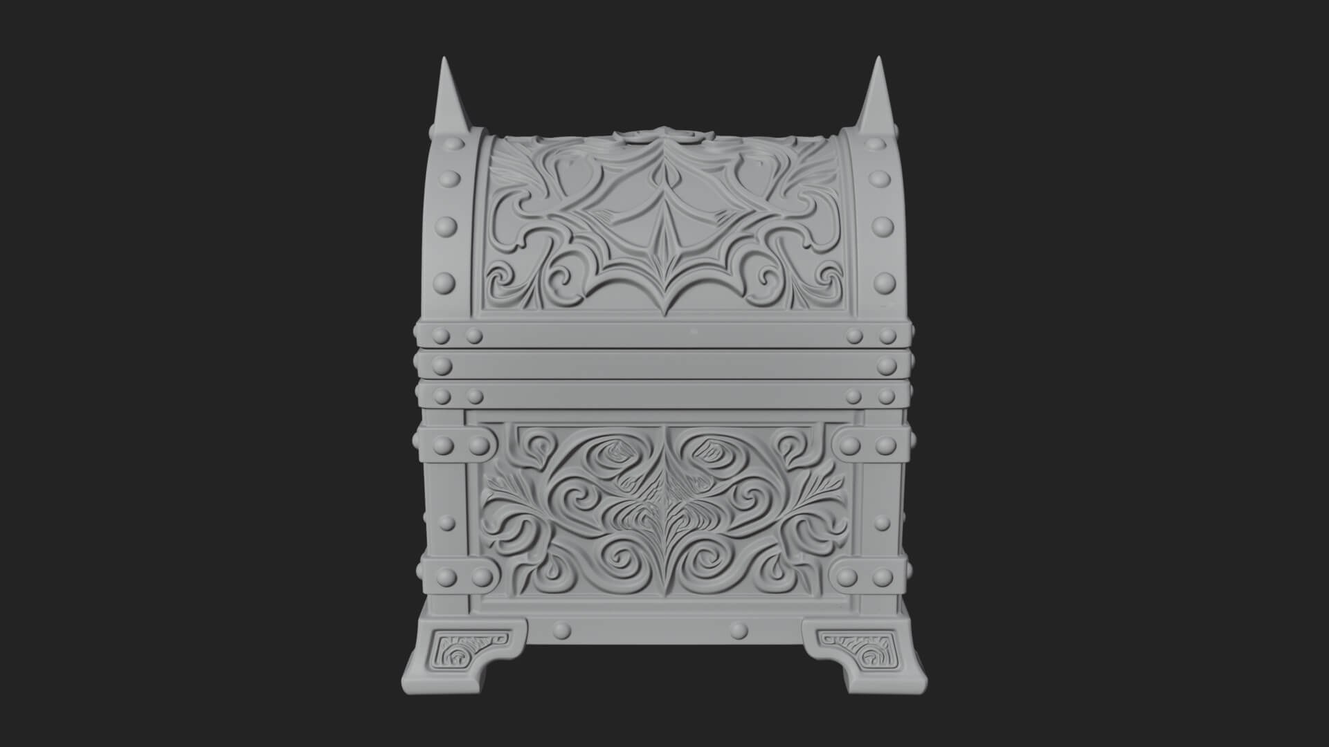 Rose Flower Carved Chest Model Design 1 3D Print Model 3D Model