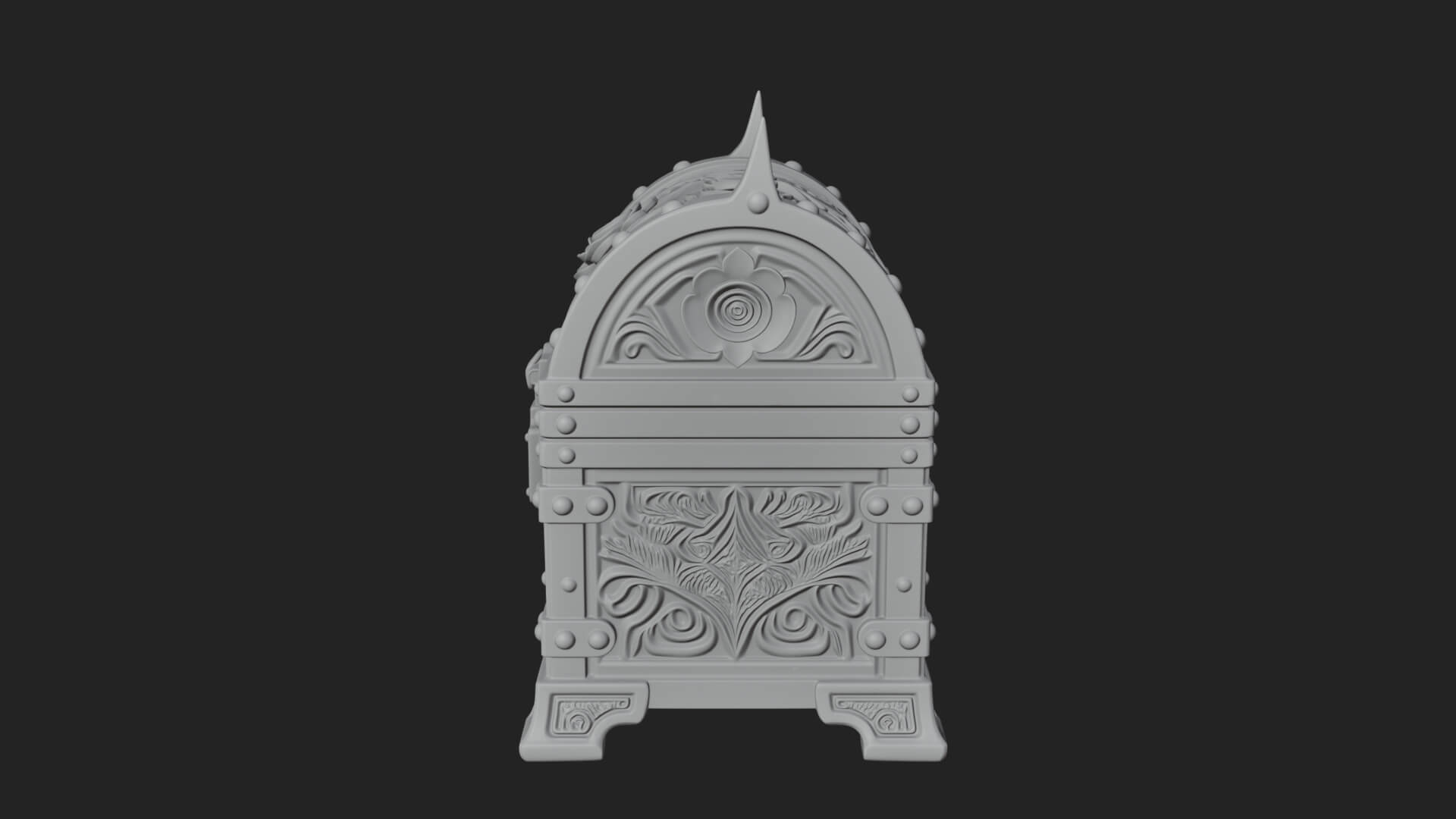 Rose Flower Carved Chest Model Design 1 3D Print Model 3D Model