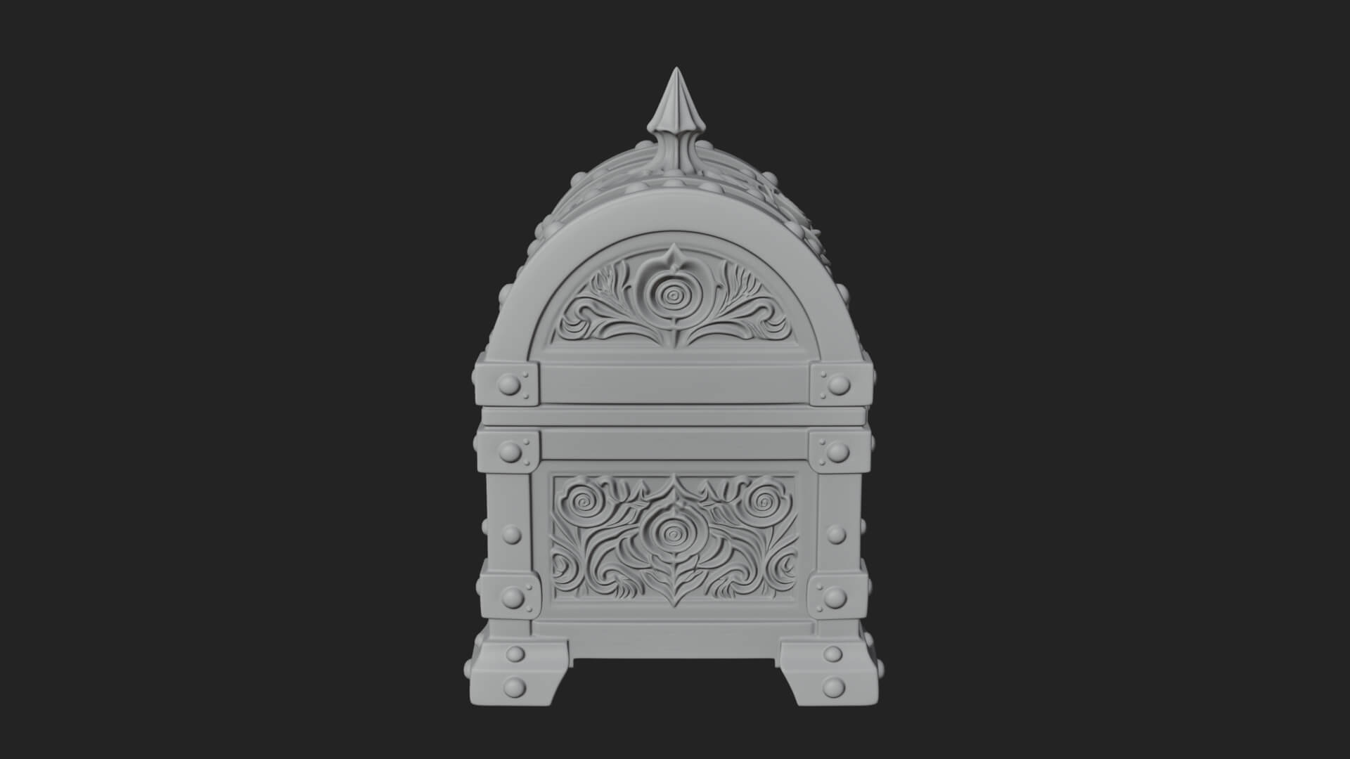 Rose Flower Carved Chest Model Design 2 3D Print Model 3D Model