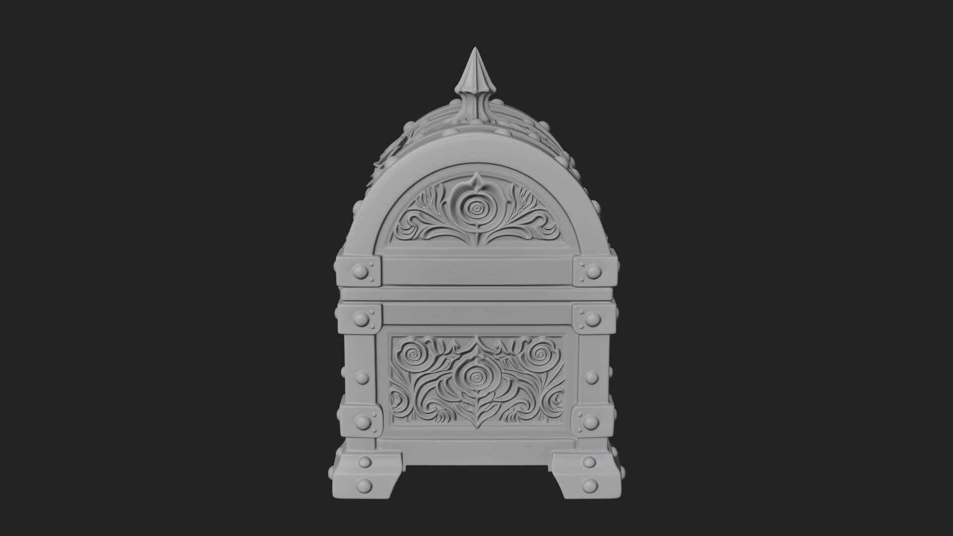 Rose Flower Carved Chest Model Design 2 3D Print Model 3D Model
