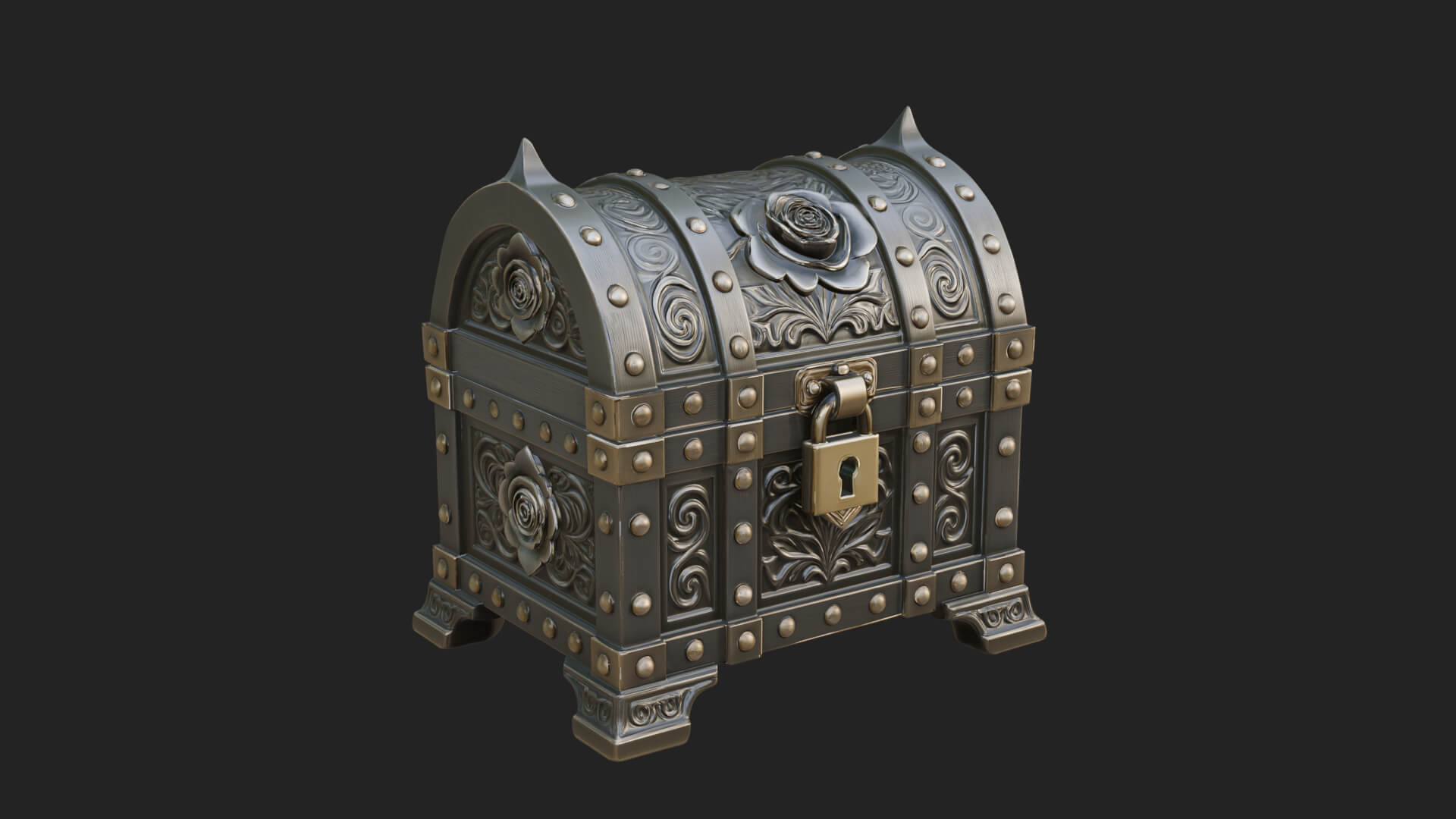 Rose Flower Carved Chest Model Design 3 3D Print Model 3D Model