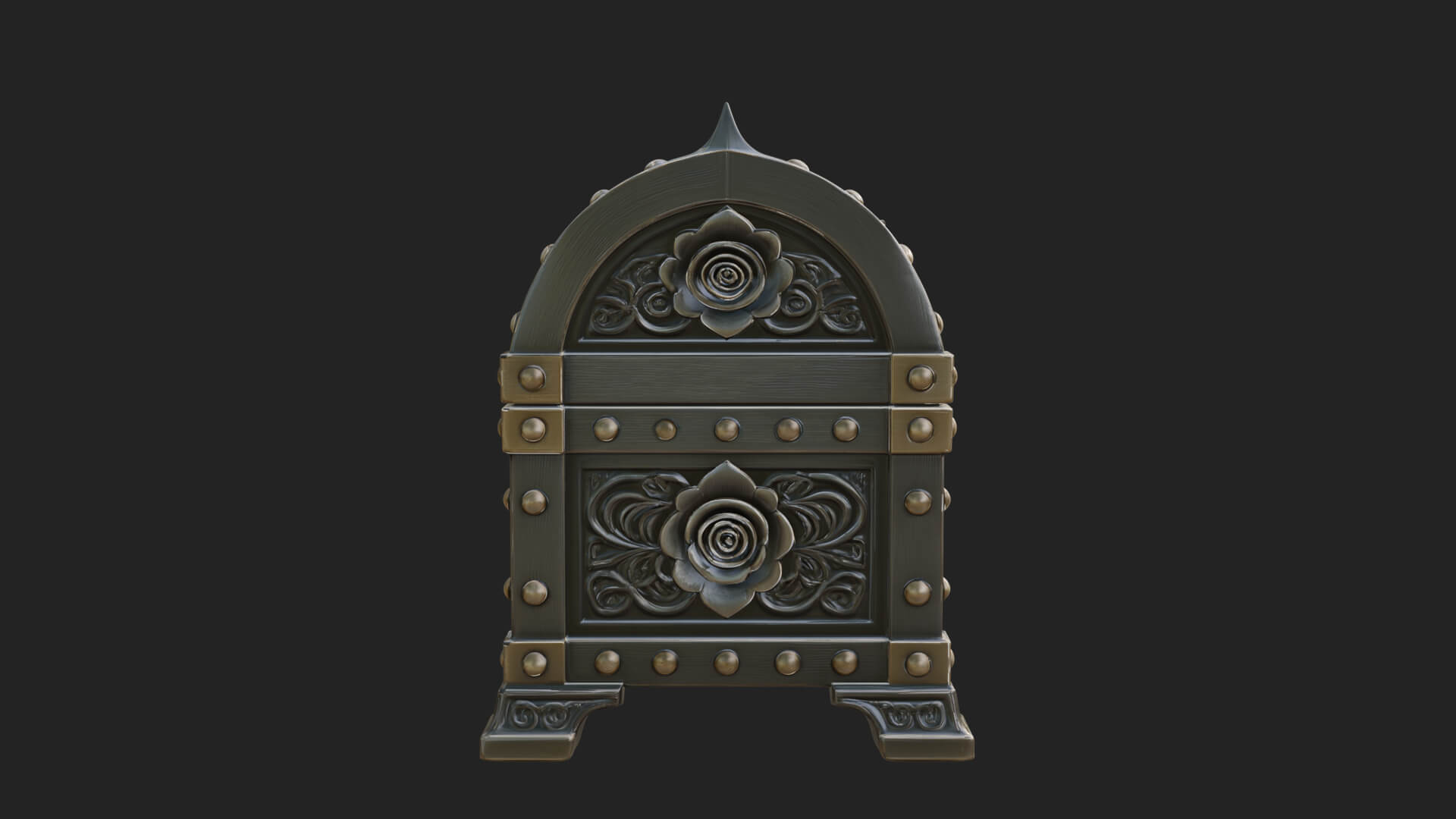 Rose Flower Carved Chest Model Design 3 3D Print Model 3D Model