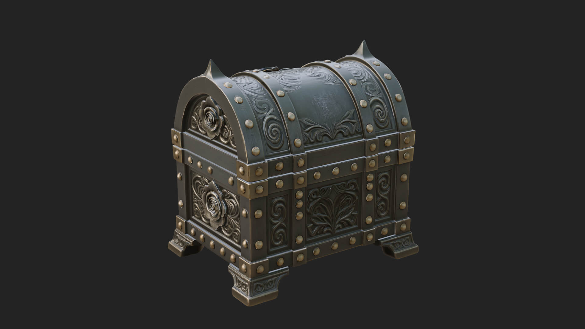 Rose Flower Carved Chest Model Design 3 3D Print Model 3D Model