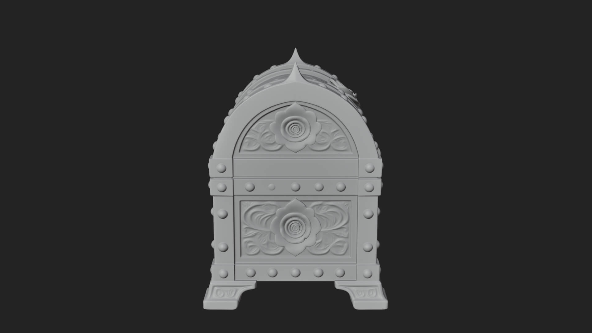 Rose Flower Carved Chest Model Design 3 3D Print Model 3D Model