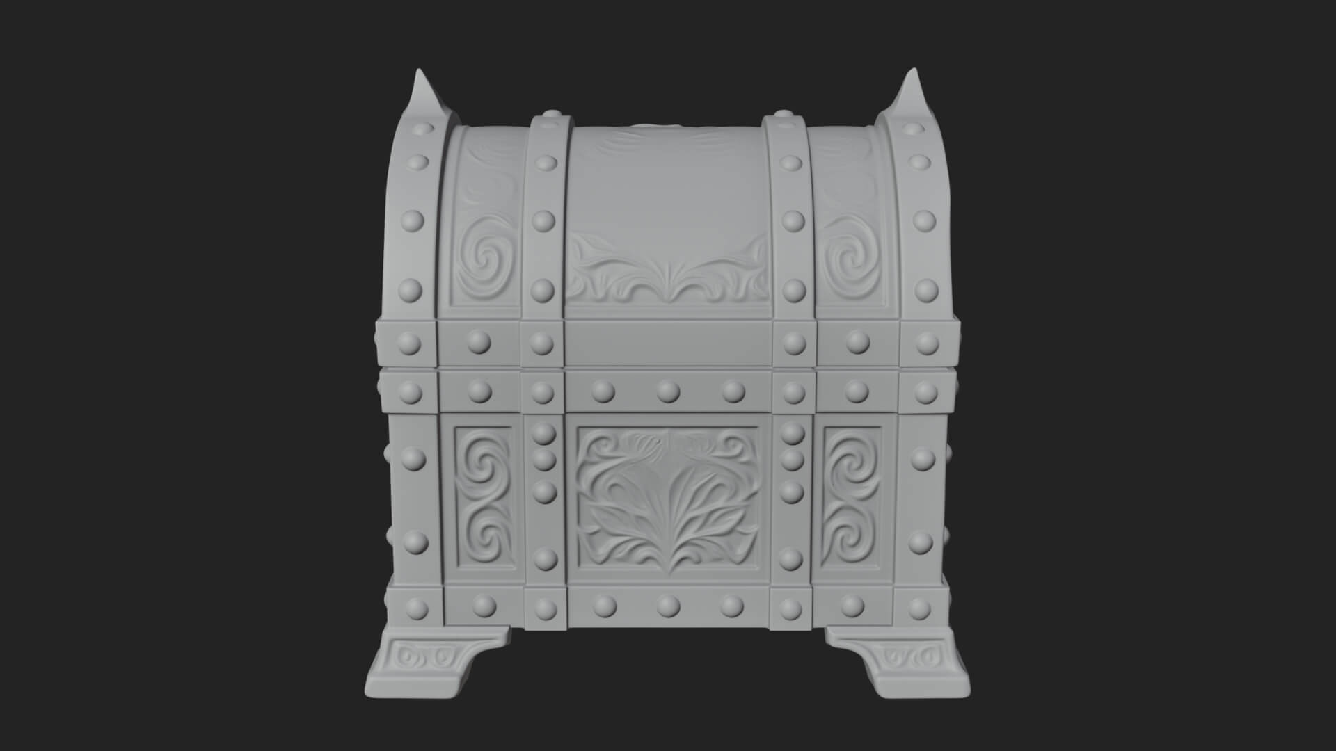 Rose Flower Carved Chest Model Design 3 3D Print Model 3D Model