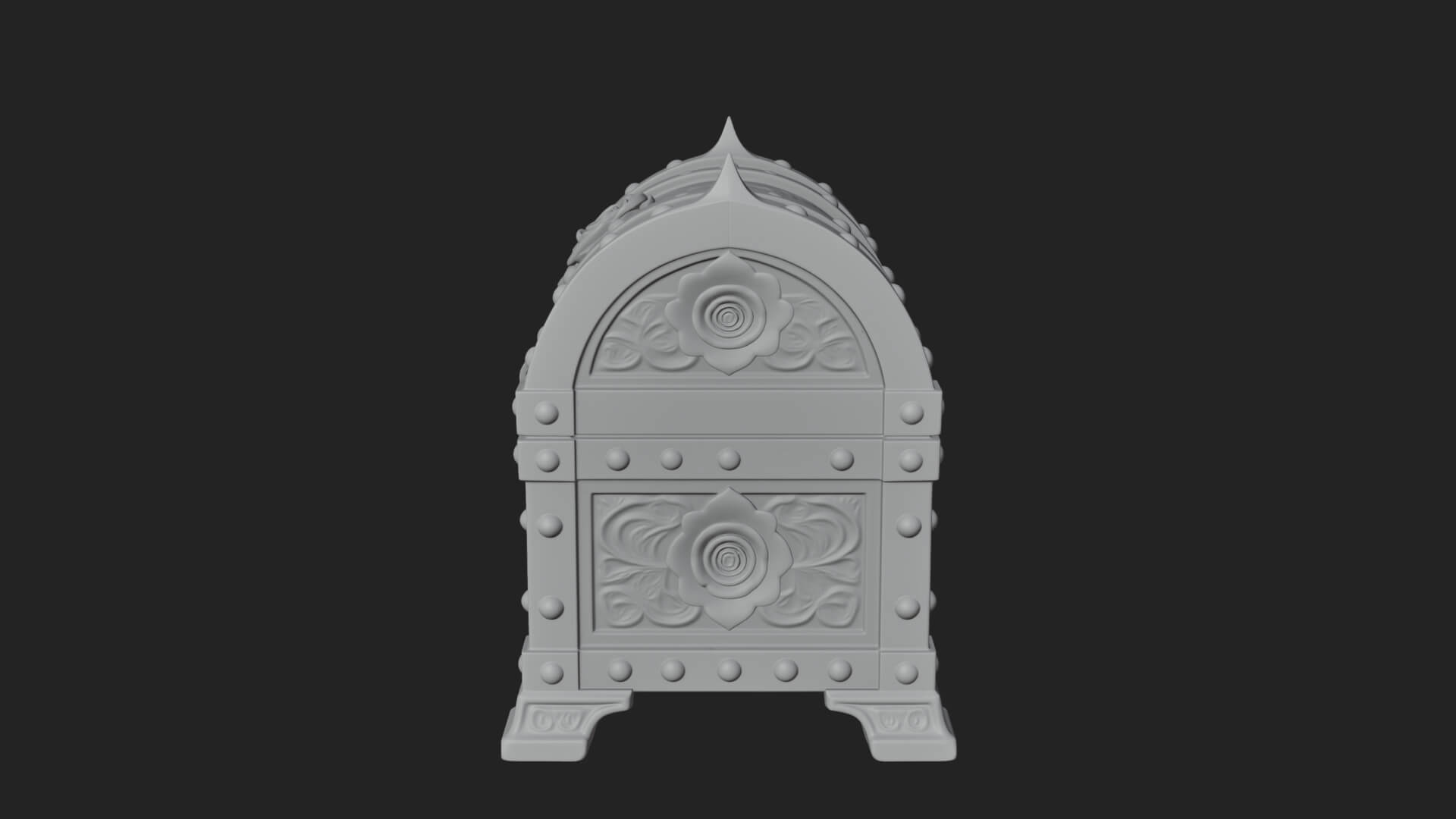 Rose Flower Carved Chest Model Design 3 3D Print Model 3D Model