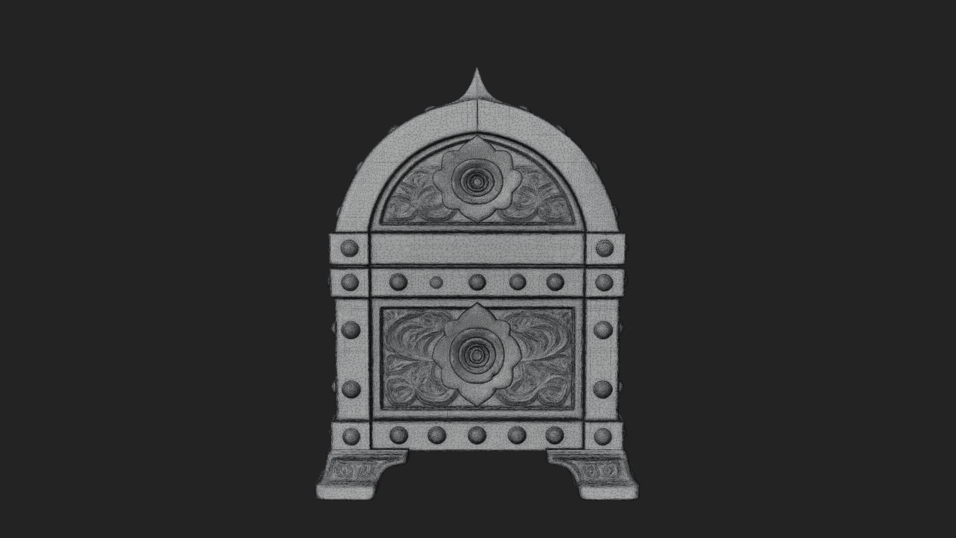 Rose Flower Carved Chest Model Design 3 3D Print Model 3D Model