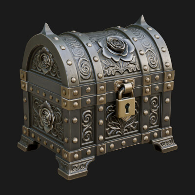 Rose Flower Carved Chest Model Design 3 3D Print Model