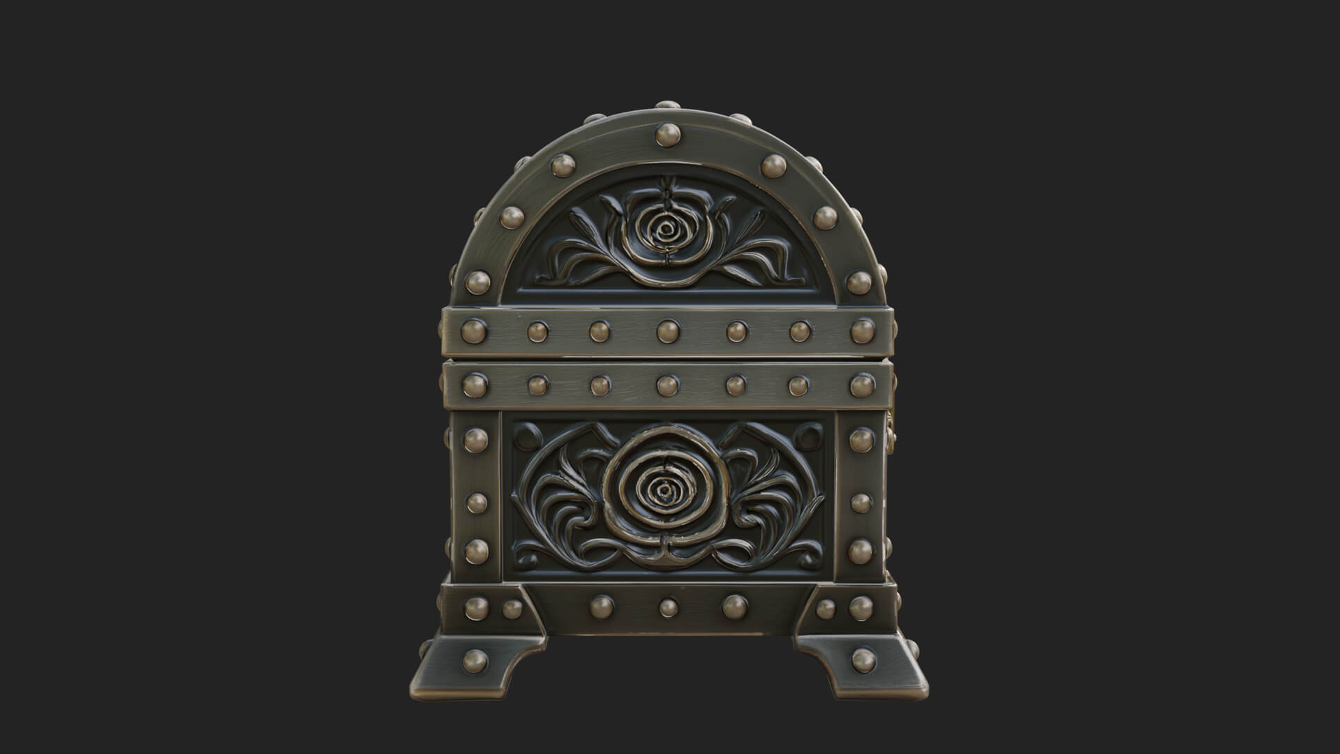 Rose Flower Carved Chest Model Design 4 3D Print Model 3D Model