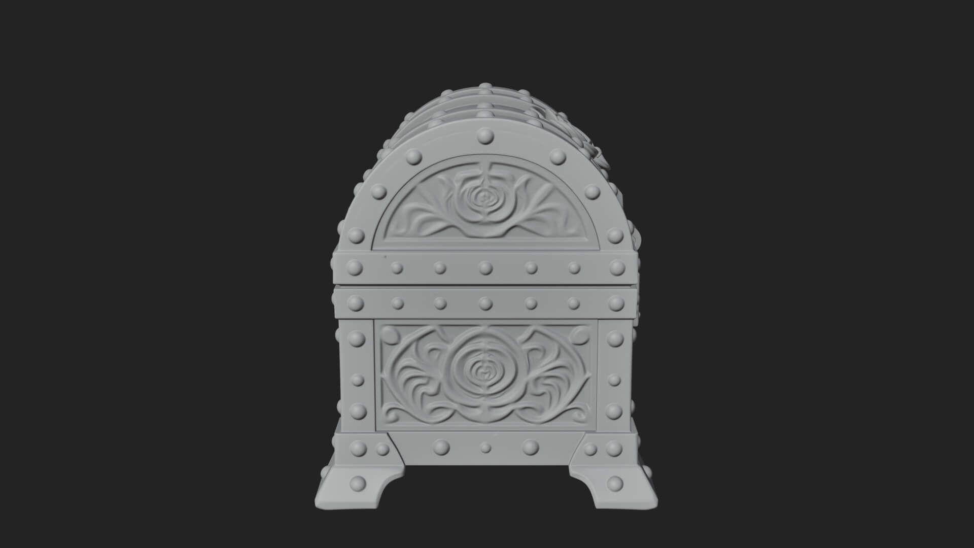 Rose Flower Carved Chest Model Design 4 3D Print Model 3D Model