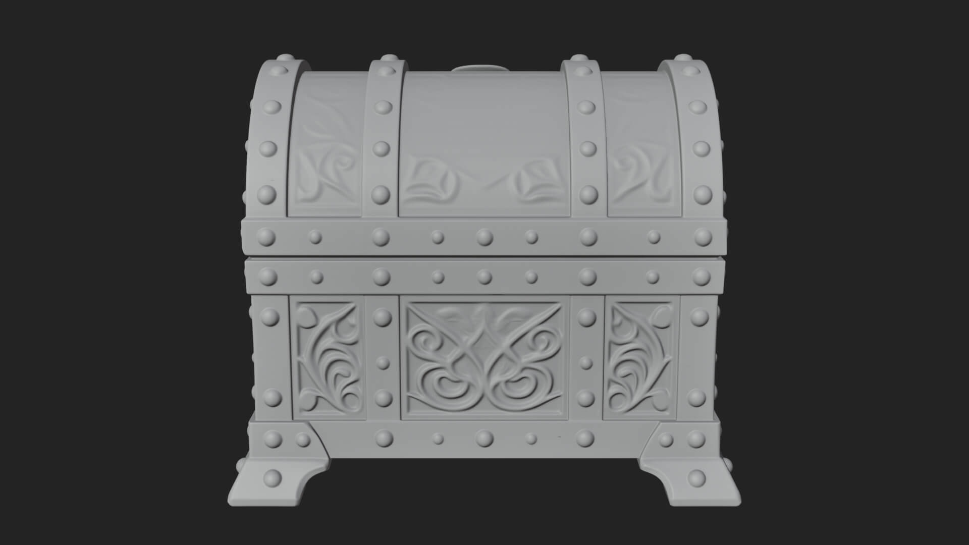 Rose Flower Carved Chest Model Design 4 3D Print Model 3D Model