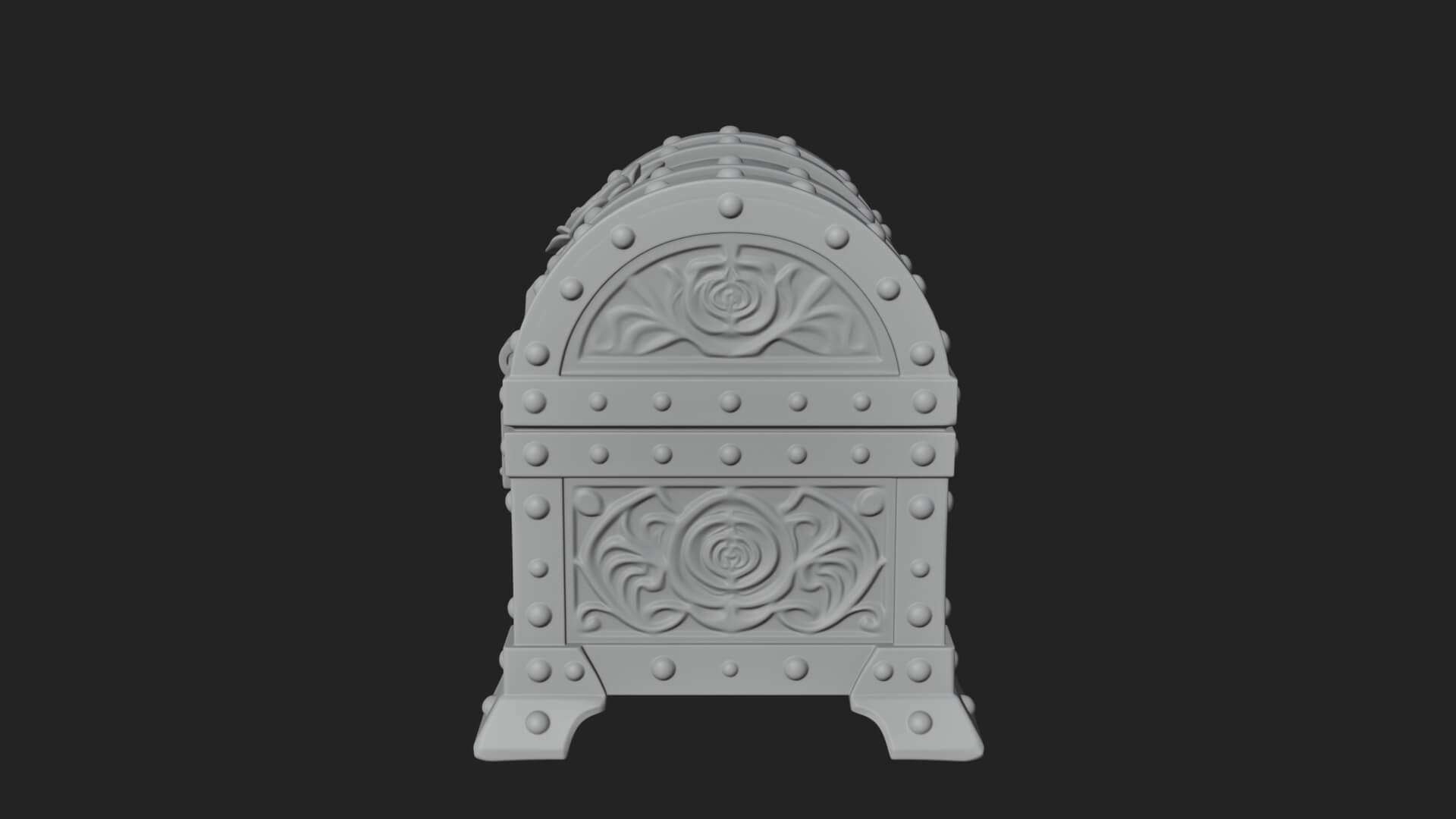 Rose Flower Carved Chest Model Design 4 3D Print Model 3D Model