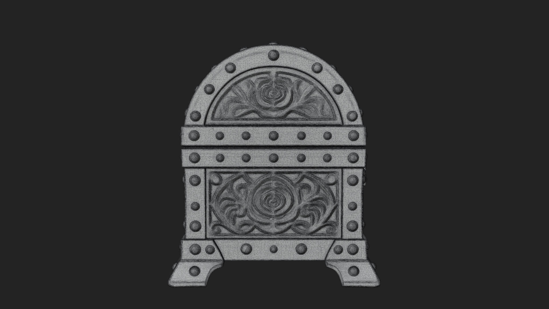 Rose Flower Carved Chest Model Design 4 3D Print Model 3D Model