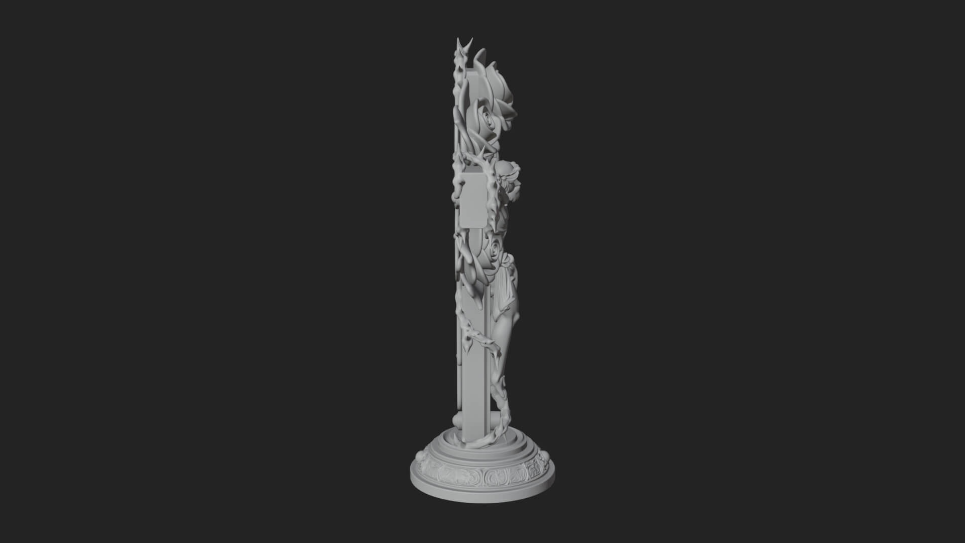 Rose Flower Crucifix Statue Design 1 3D Print Model 3D Model