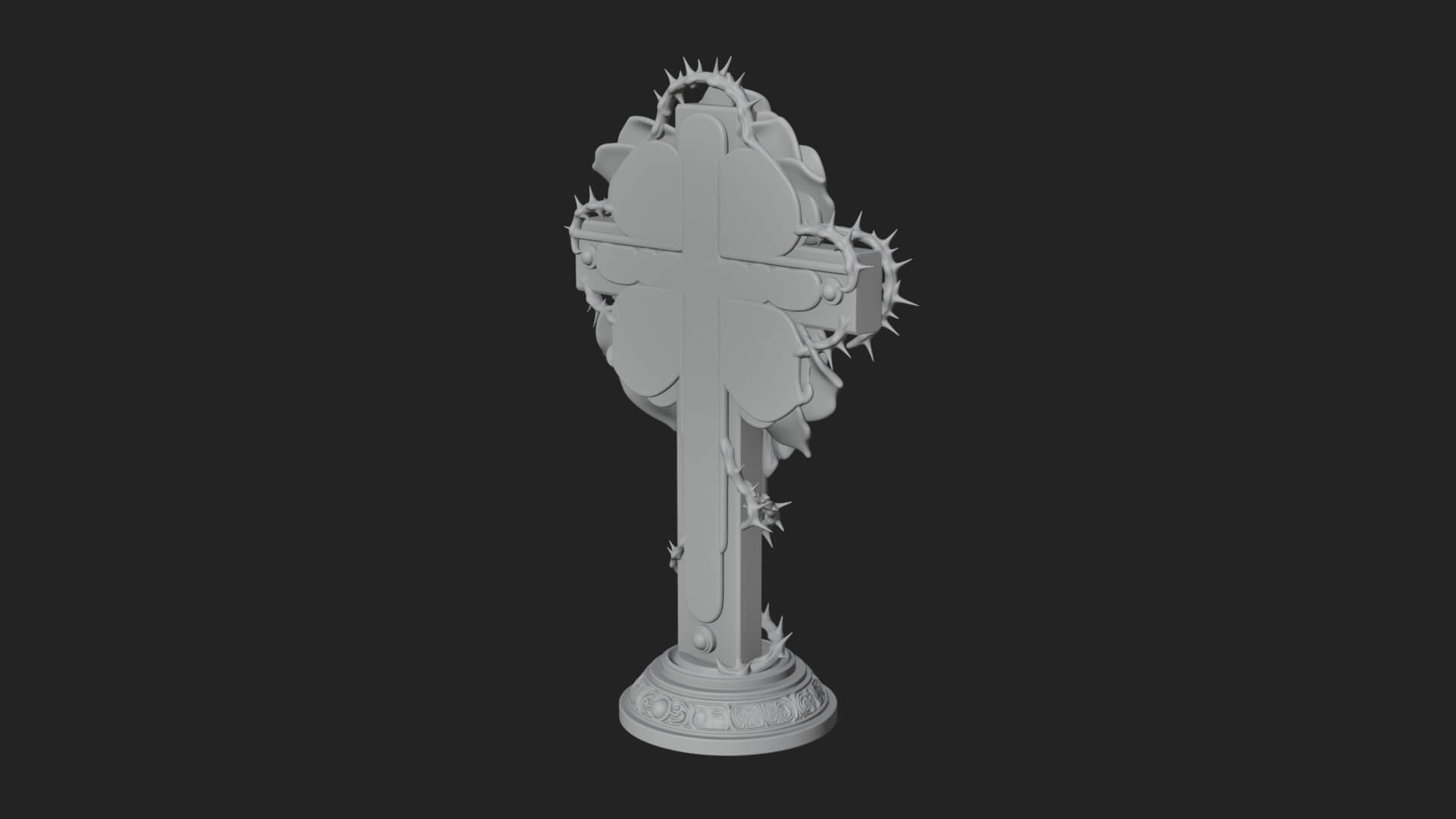 Rose Flower Crucifix Statue Design 1 3D Print Model by ARCHVANTA