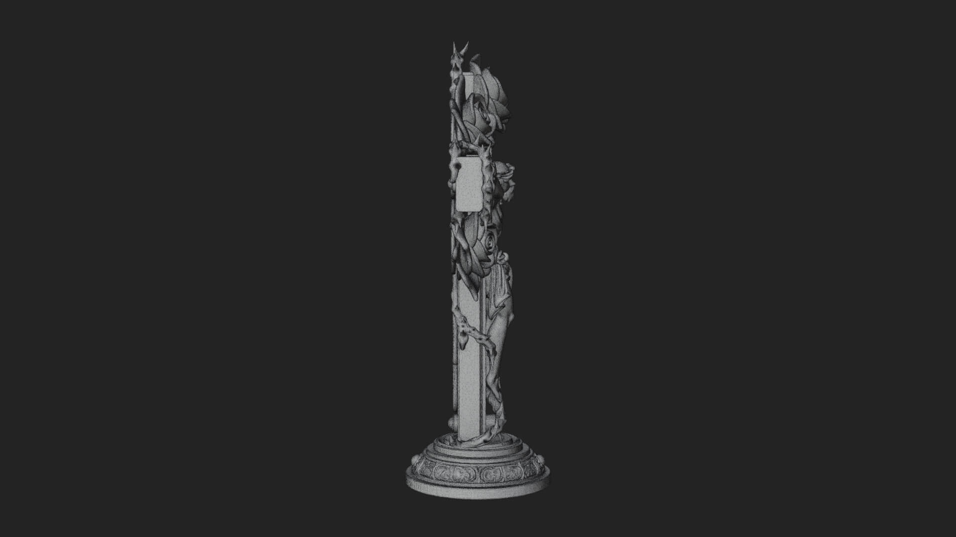 Rose Flower Crucifix Statue Design 1 3D Print Model 3D Model