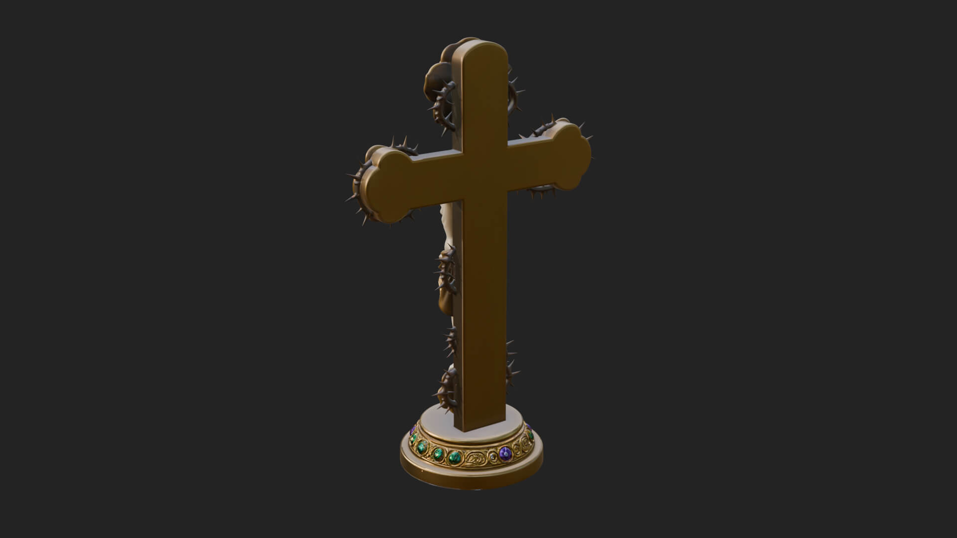 Rose Flower Crucifix Statue Design 2 3D Print Model 3D Model