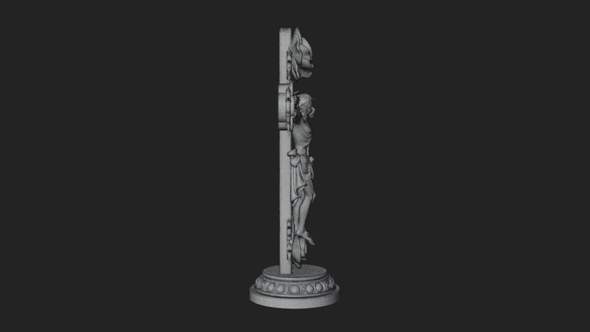 Rose Flower Crucifix Statue Design 2 3D Print Model 3D Model