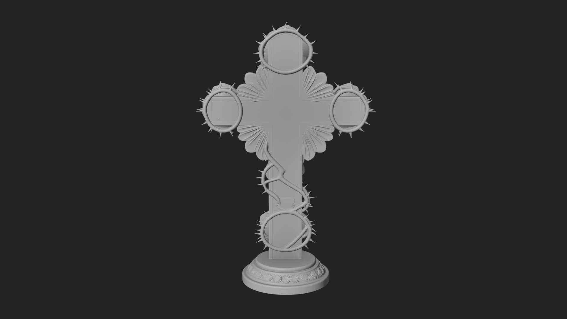 Rose Flower Crucifix Statue Design 3 3D Print Model 3D Model