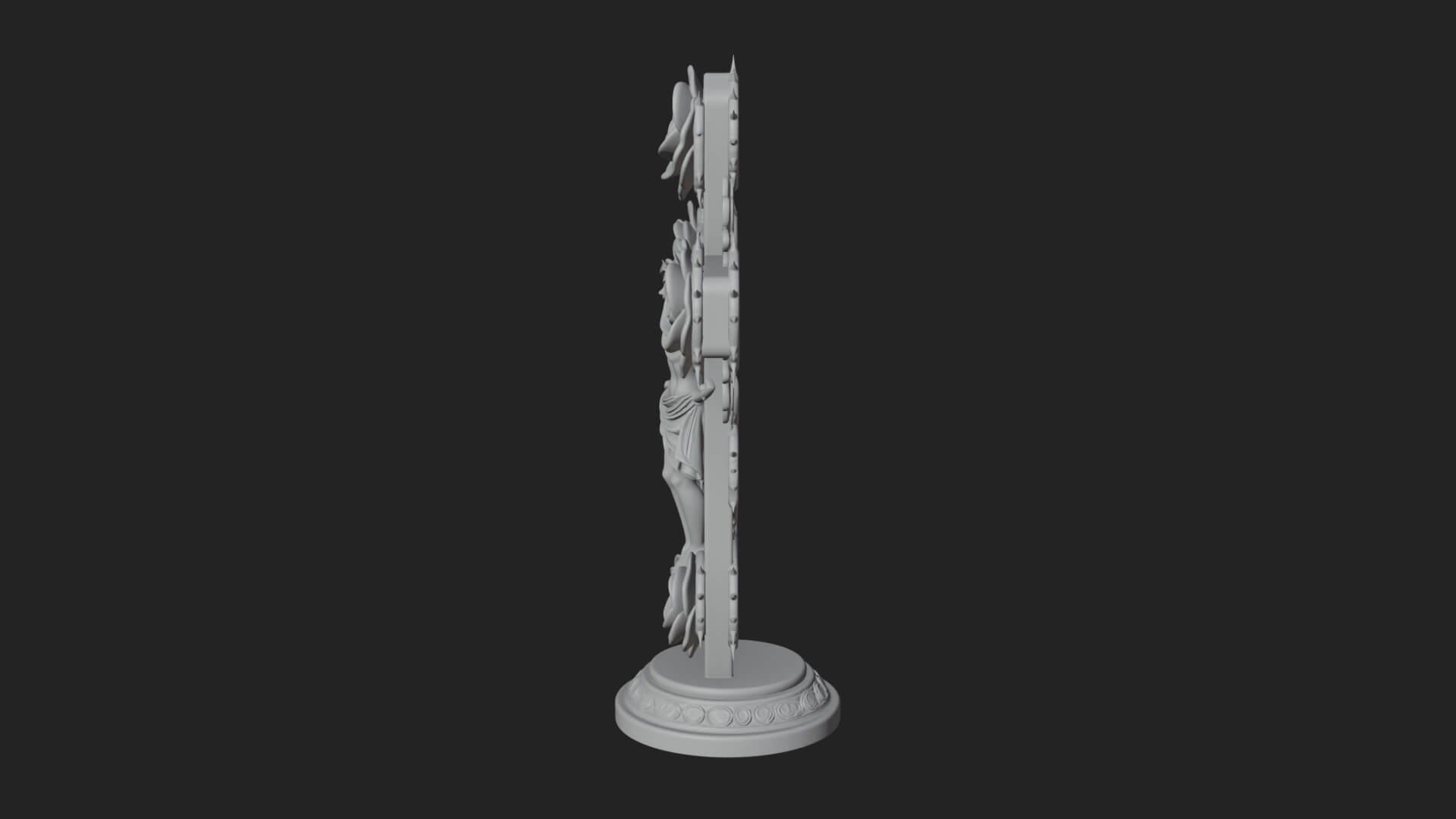 Rose Flower Crucifix Statue Design 3 3D Print Model 3D Model