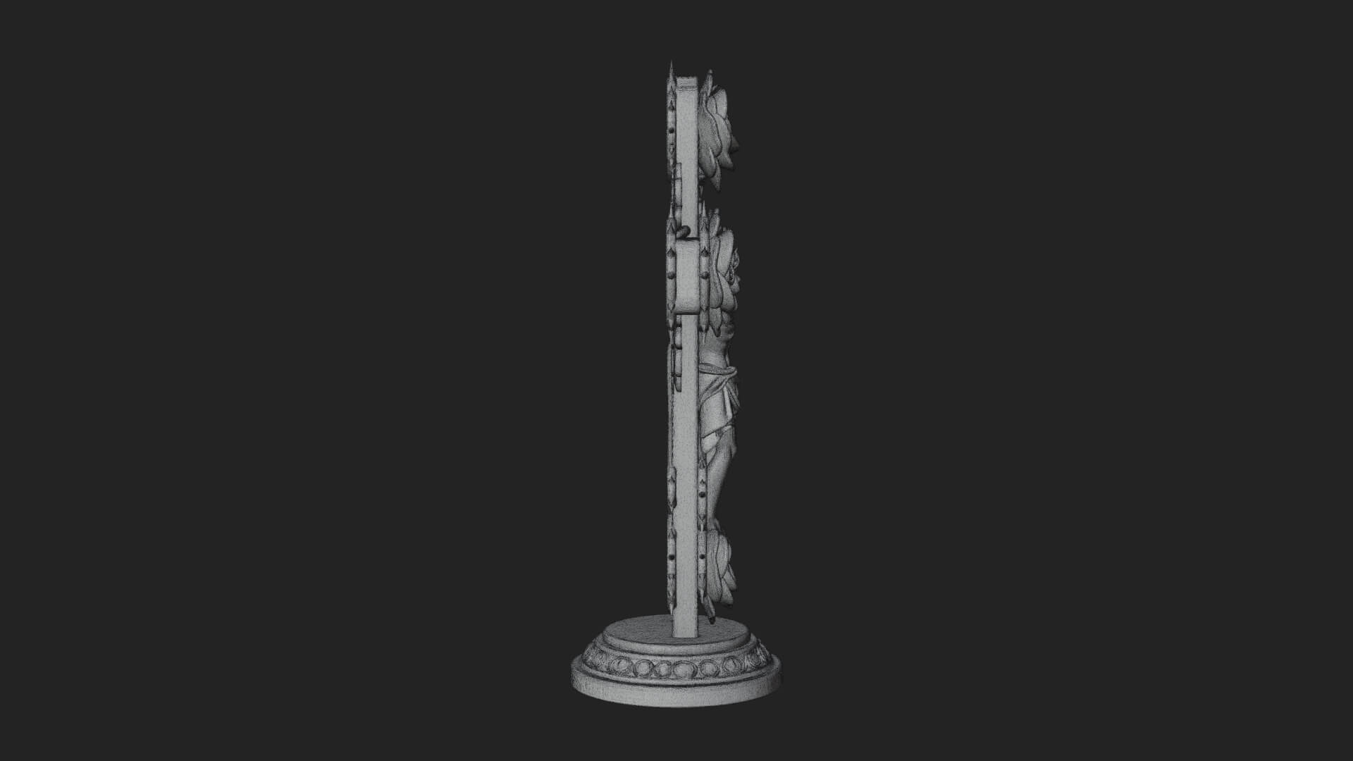 Rose Flower Crucifix Statue Design 3 3D Print Model 3D Model