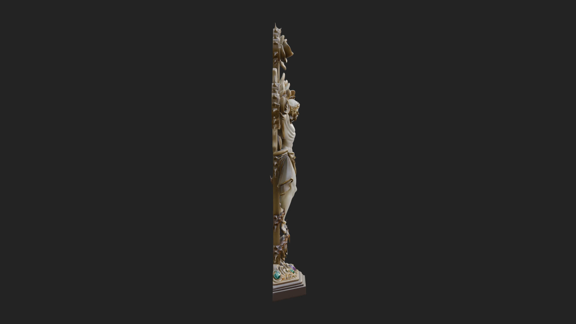 Rose Flower Crucifix Statue Design 4 3D Print Model 3D Model