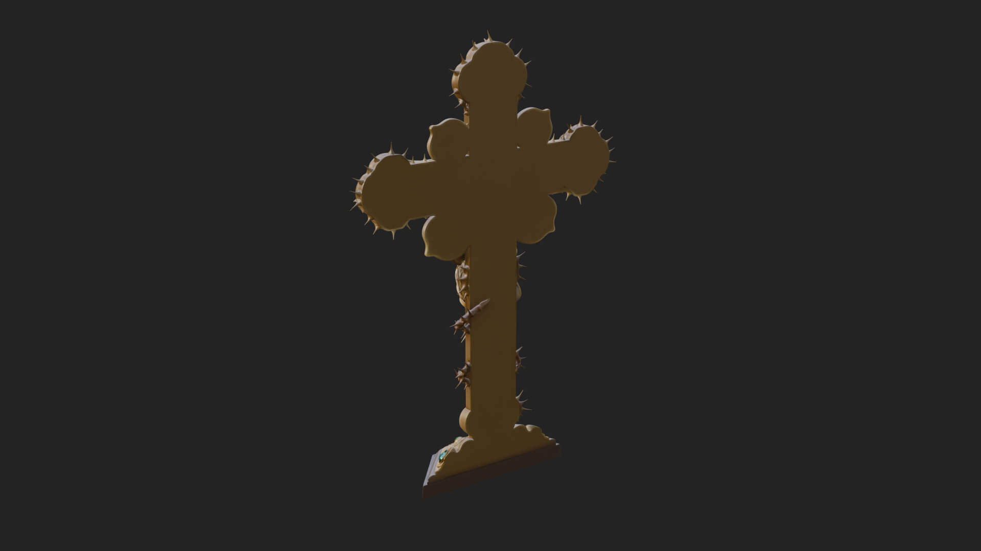 Rose Flower Crucifix Statue Design 4 3D Print Model 3D Model