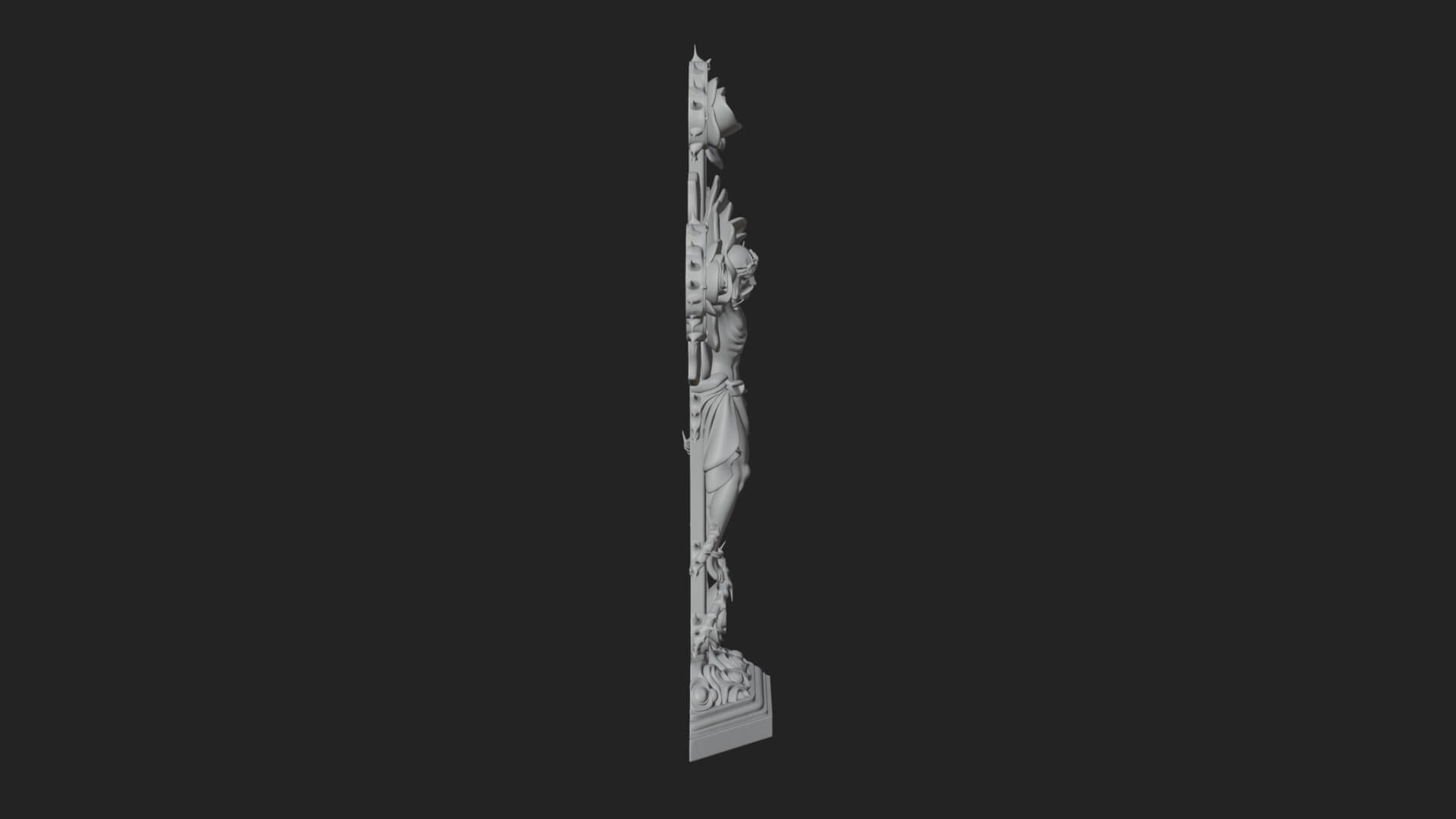 Rose Flower Crucifix Statue Design 4 3D Print Model 3D Model