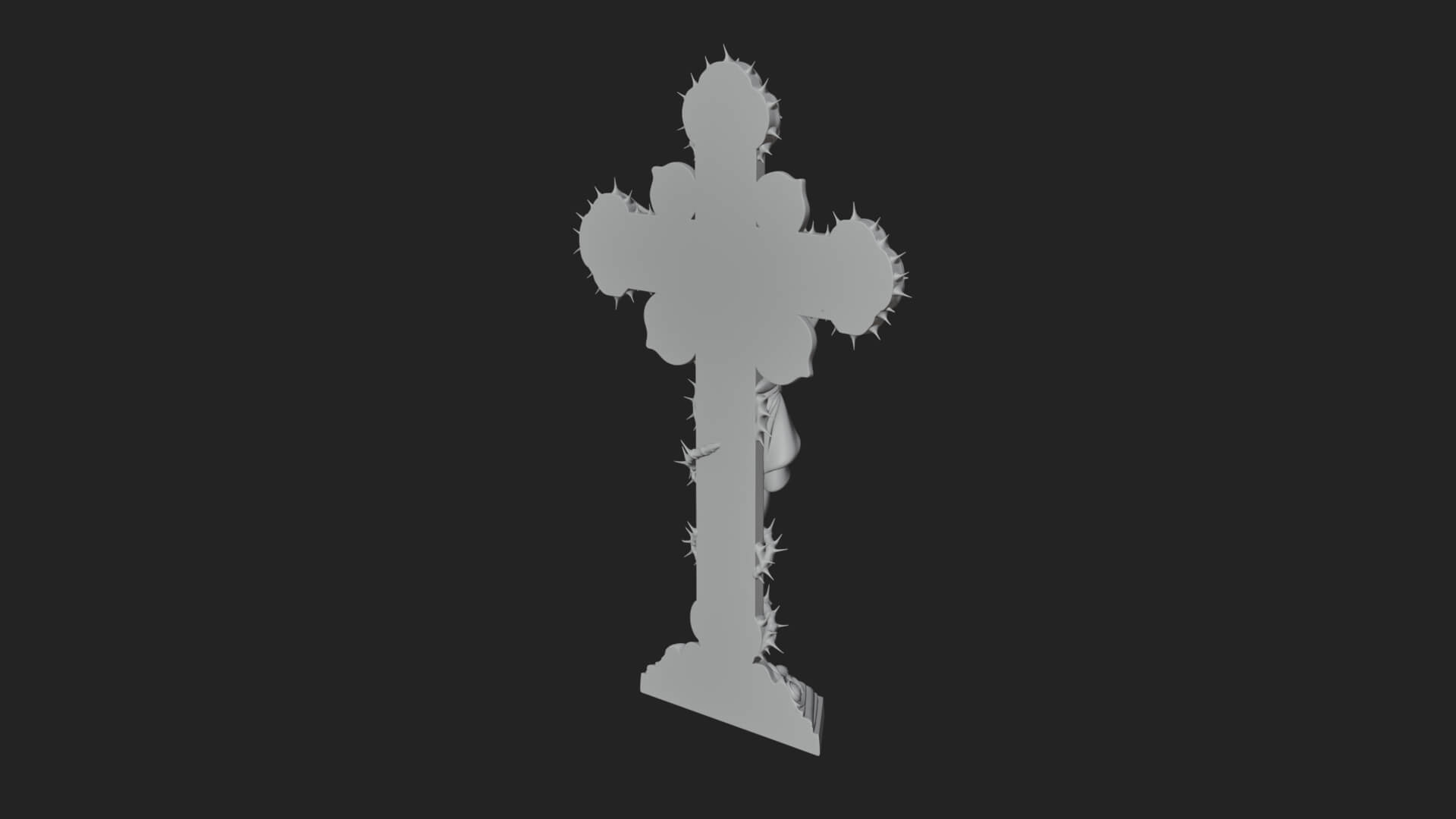Rose Flower Crucifix Statue Design 4 3D Print Model 3D Model