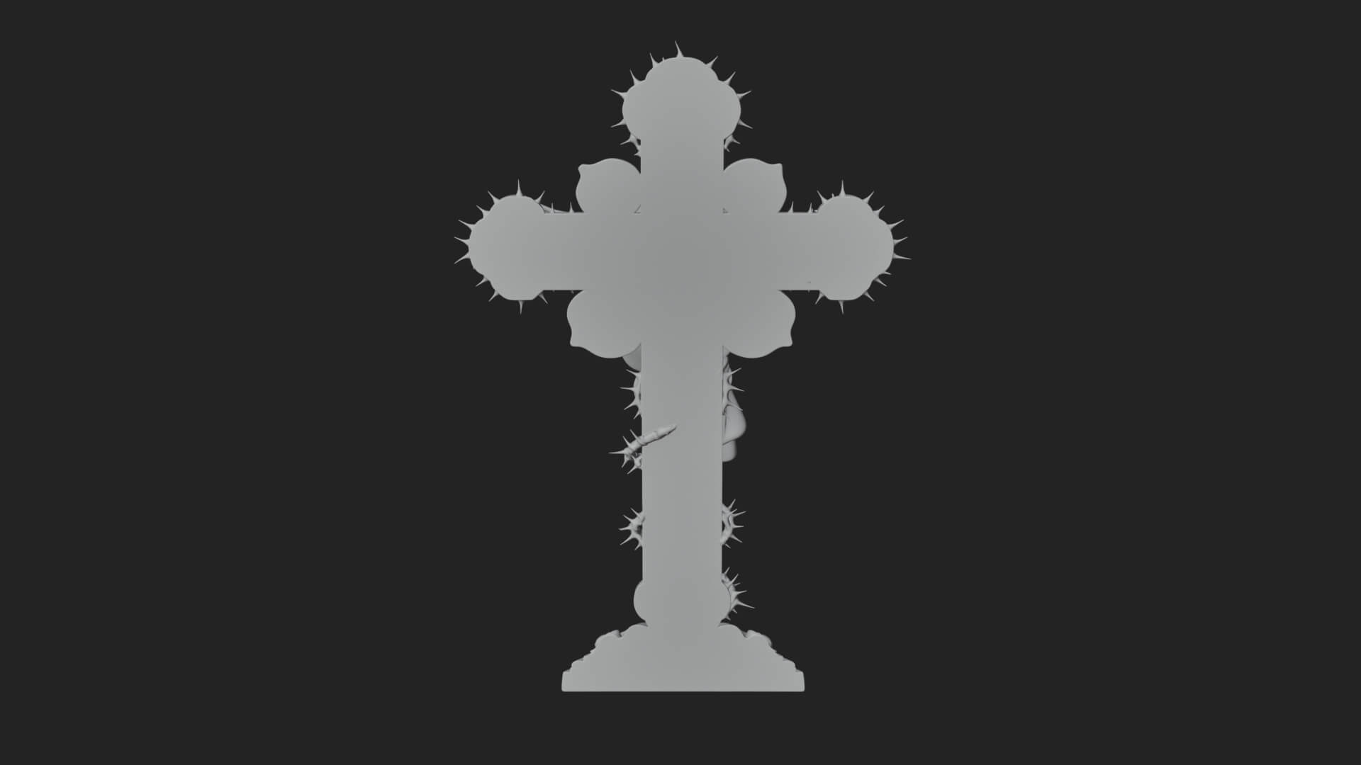 Rose Flower Crucifix Statue Design 4 3D Print Model 3D Model