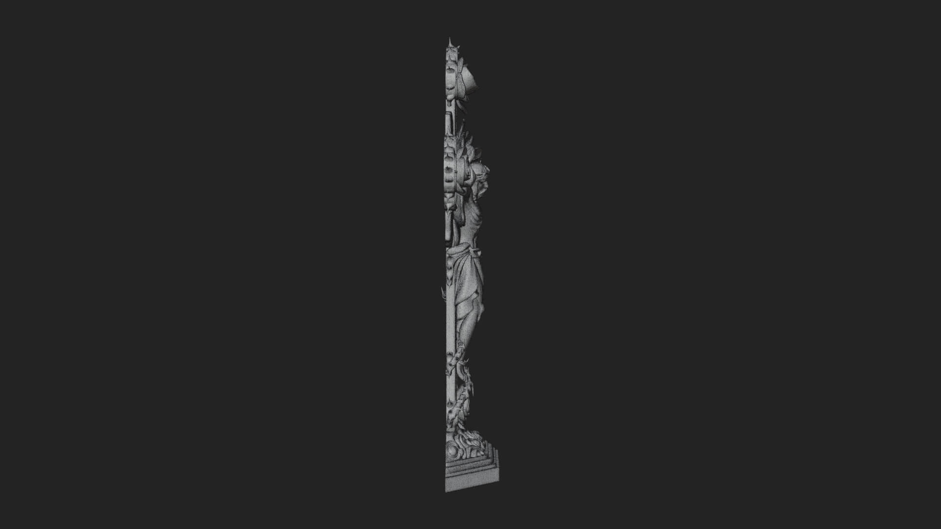 Rose Flower Crucifix Statue Design 4 3D Print Model 3D Model
