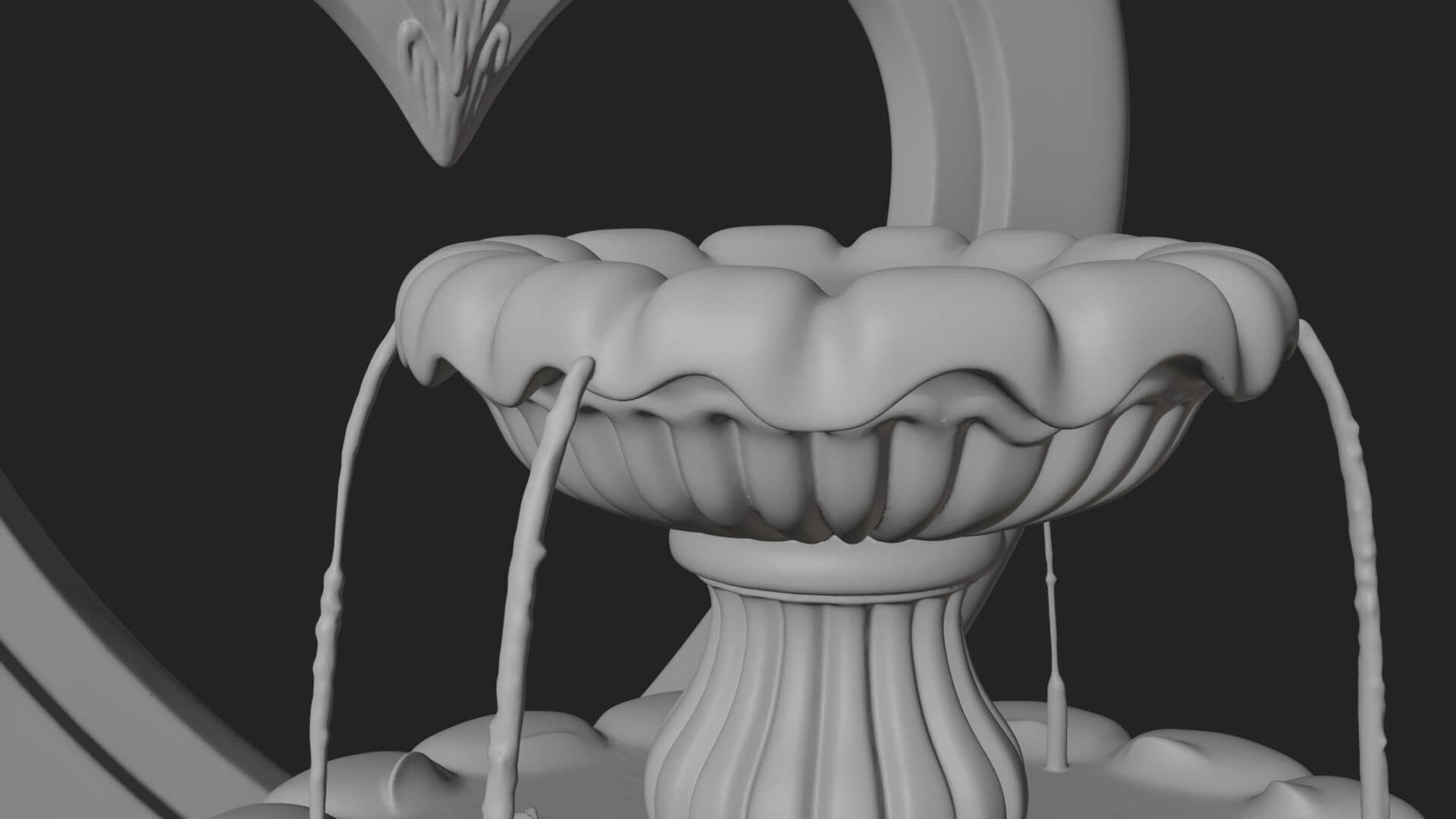 Rose Flower Garden Fountain Model Design 1 3D Print Model 3D Model