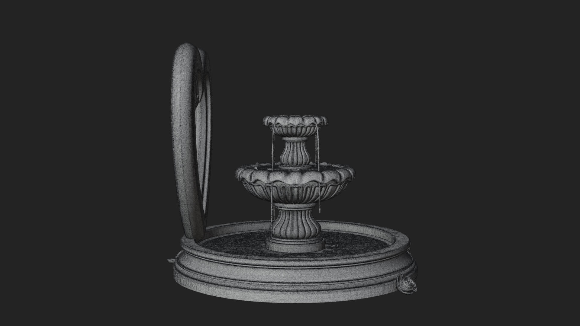 Rose Flower Garden Fountain Model Design 1 3D Print Model 3D Model