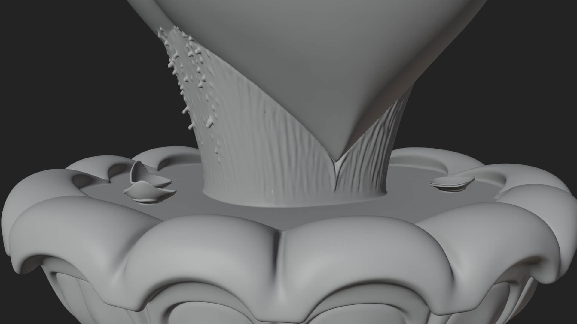 Rose Flower Garden Fountain Model Design 2 3D Print Model 3D Model