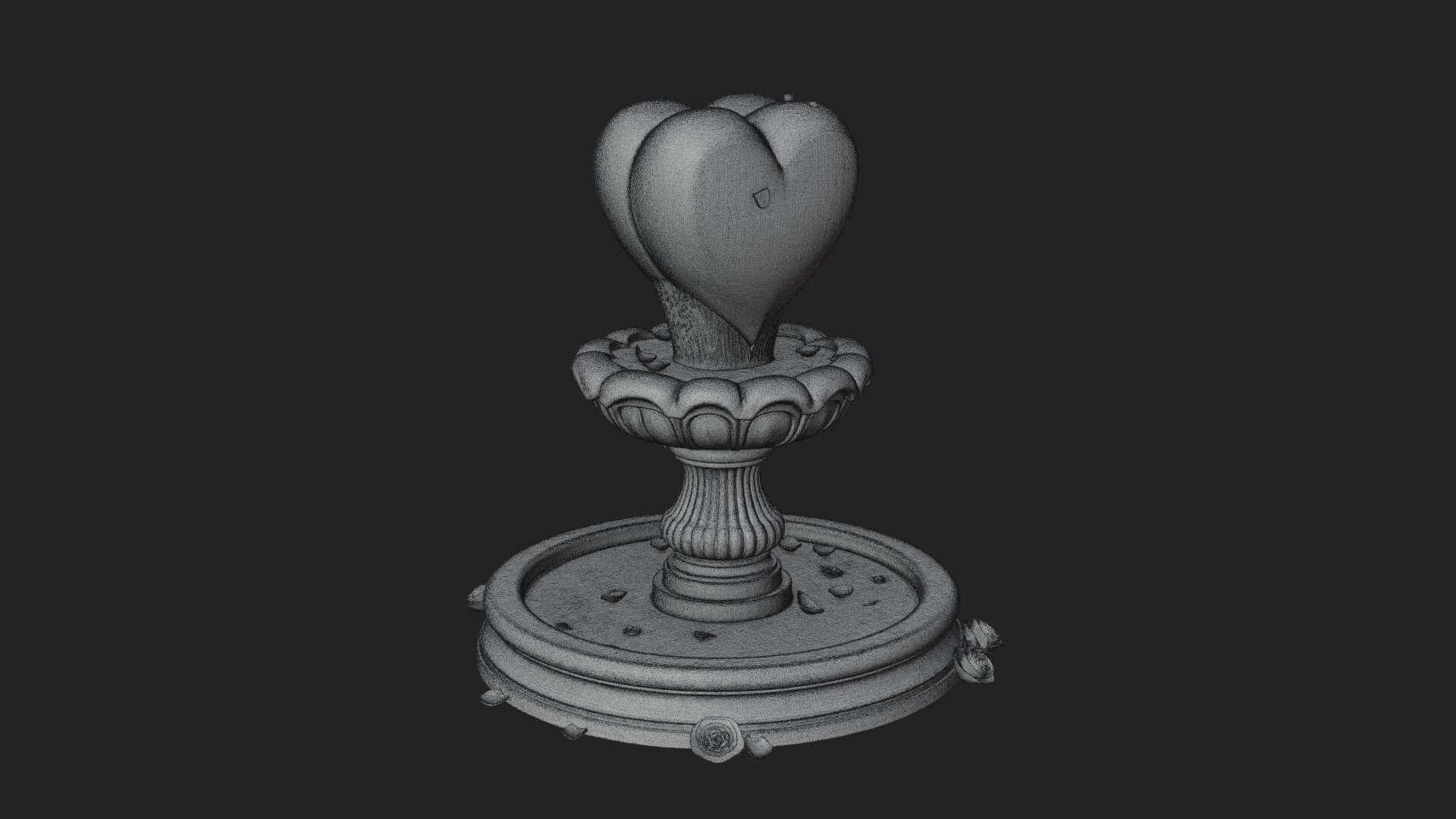 Rose Flower Garden Fountain Model Design 2 3D Print Model 3D Model