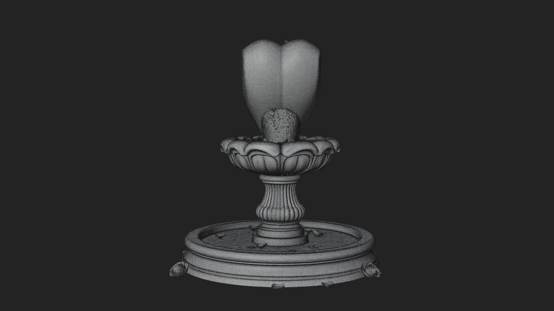 Rose Flower Garden Fountain Model Design 2 3D Print Model 3D Model