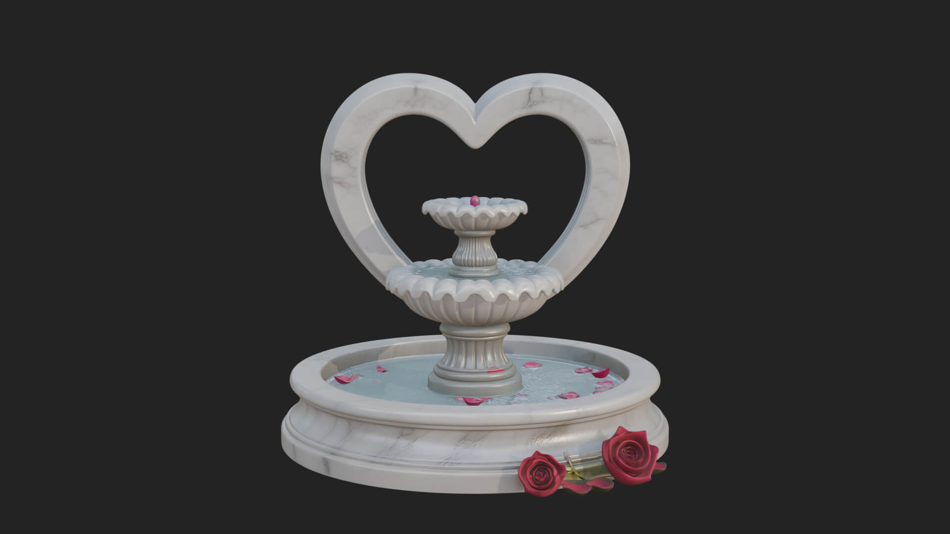Rose Flower Garden Fountain Model Design 3 3D Print Model 3D Model
