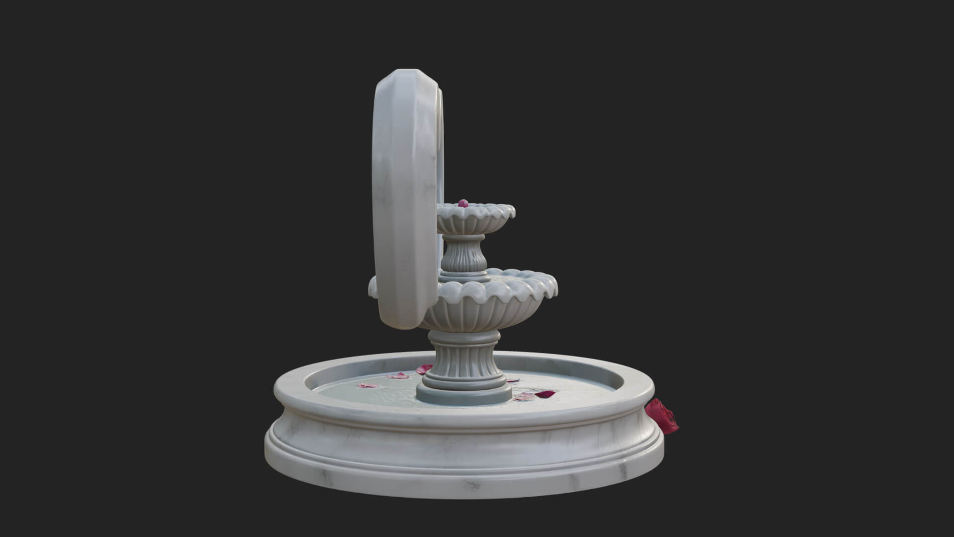 Rose Flower Garden Fountain Model Design 3 3D Print Model 3D Model