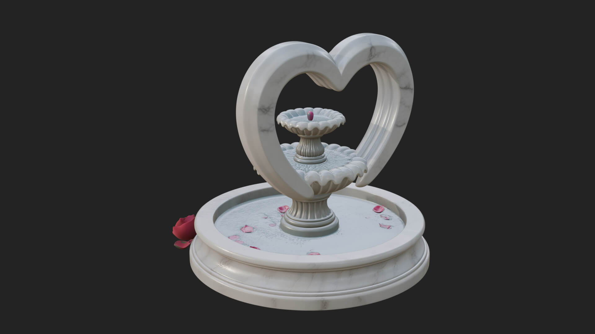 Rose Flower Garden Fountain Model Design 3 3D Print Model 3D Model