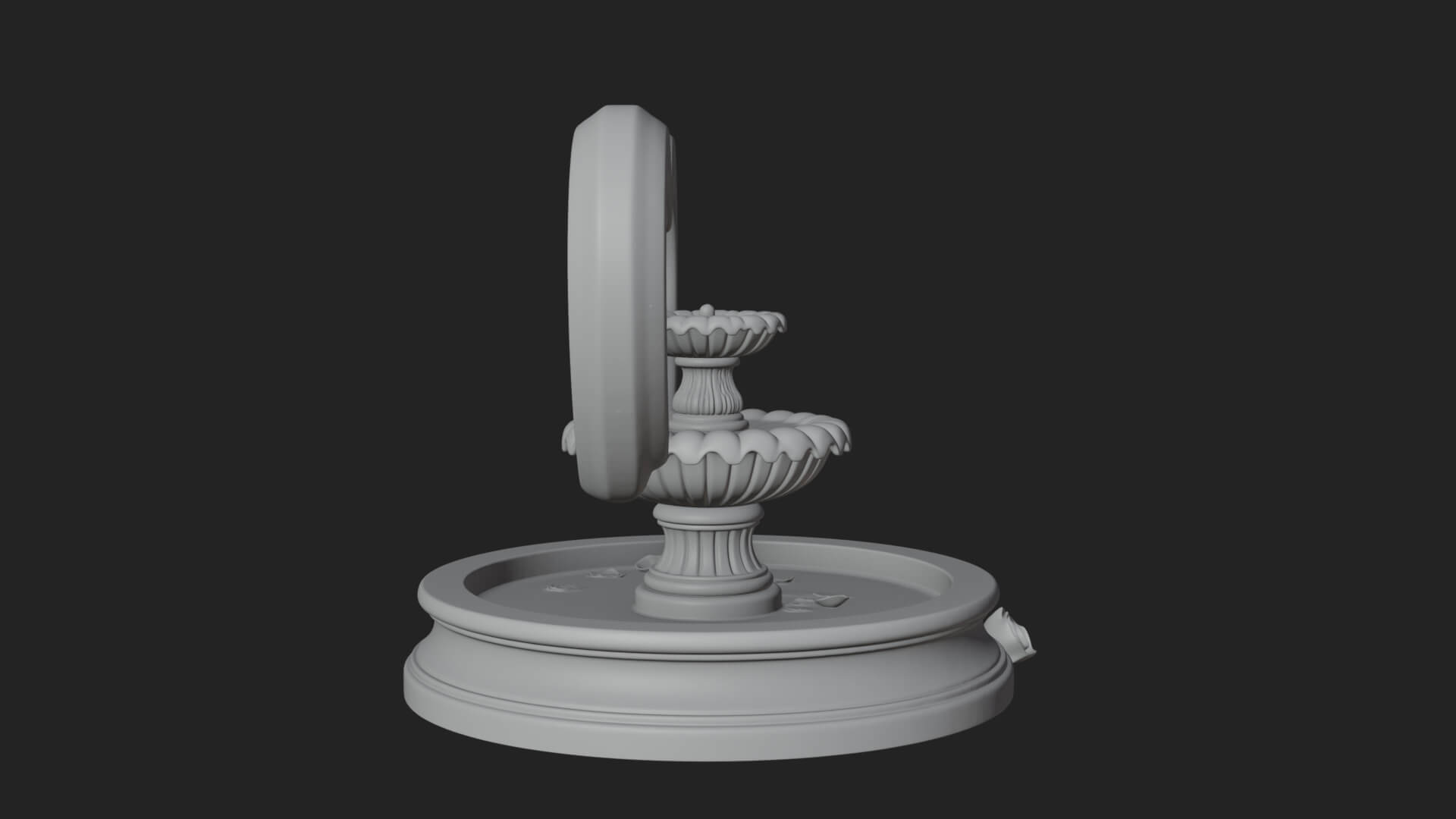 Rose Flower Garden Fountain Model Design 3 3D Print Model 3D Model