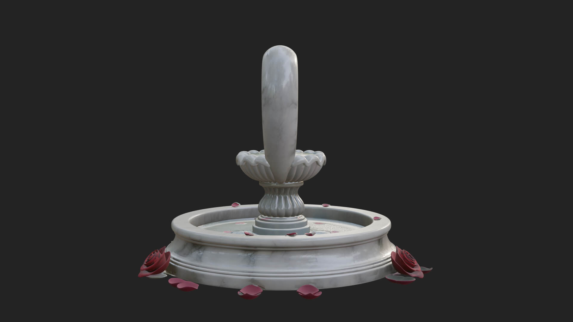Rose Flower Garden Fountain Model Design 4 3D Print Model 3D Model