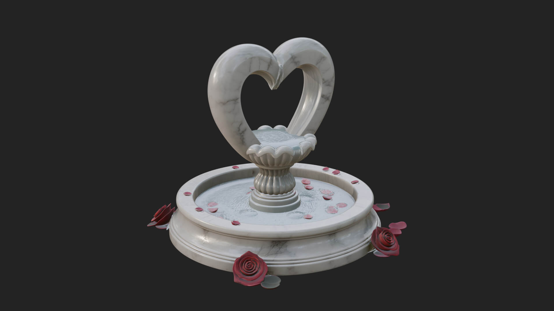 Rose Flower Garden Fountain Model Design 4 3D Print Model 3D Model