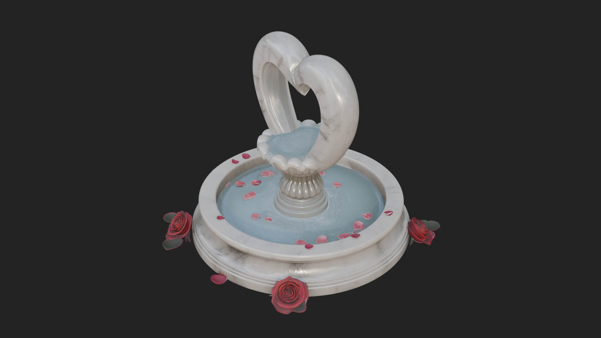Rose Flower Garden Fountain Model Design 4 3D Print Model 3D Model