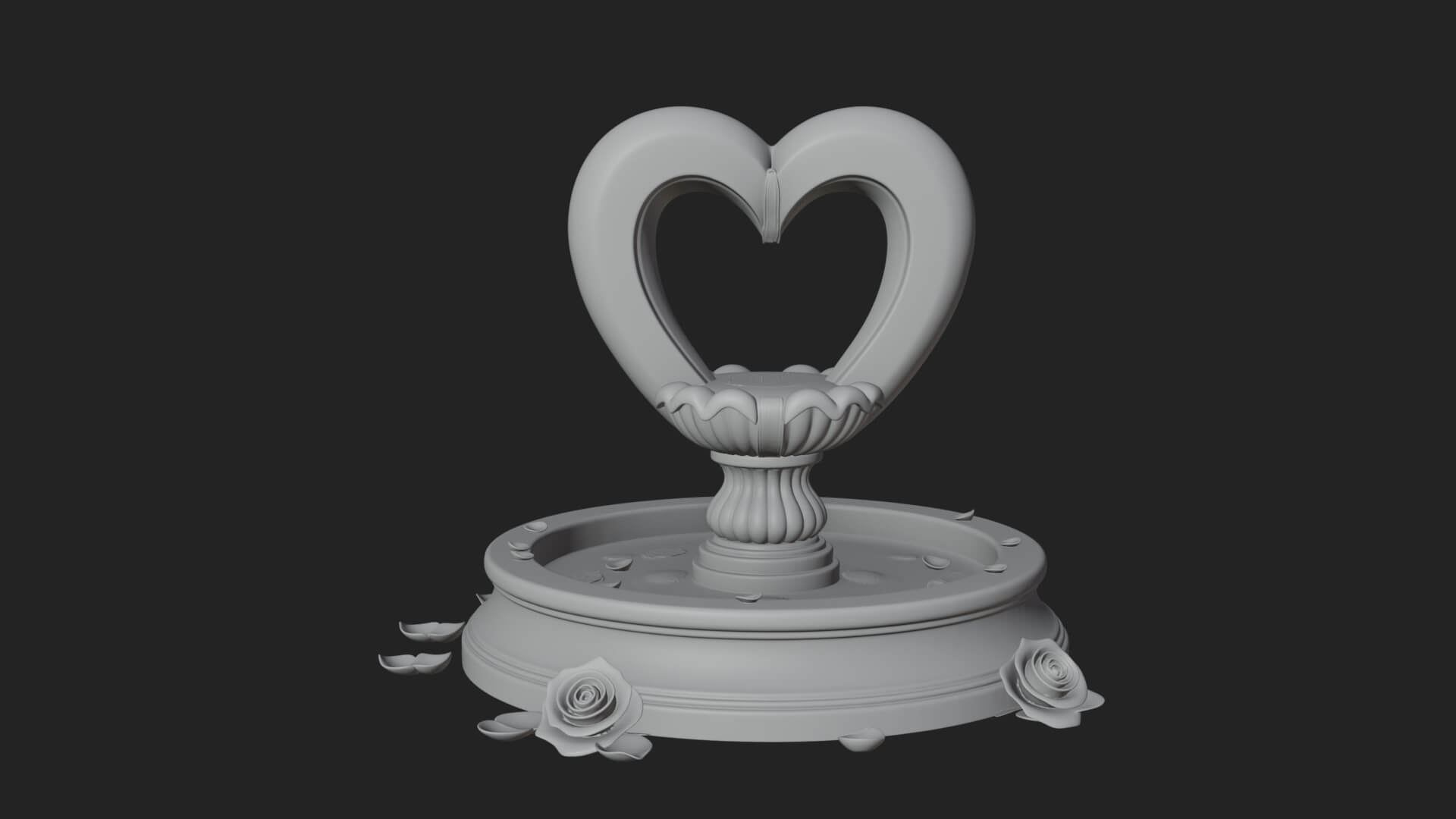 Rose Flower Garden Fountain Model Design 4 3D Print Model 3D Model