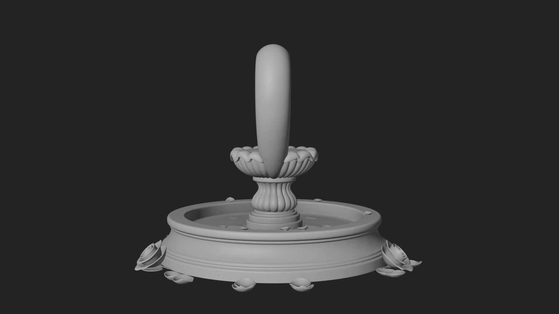 Rose Flower Garden Fountain Model Design 4 3D Print Model 3D Model