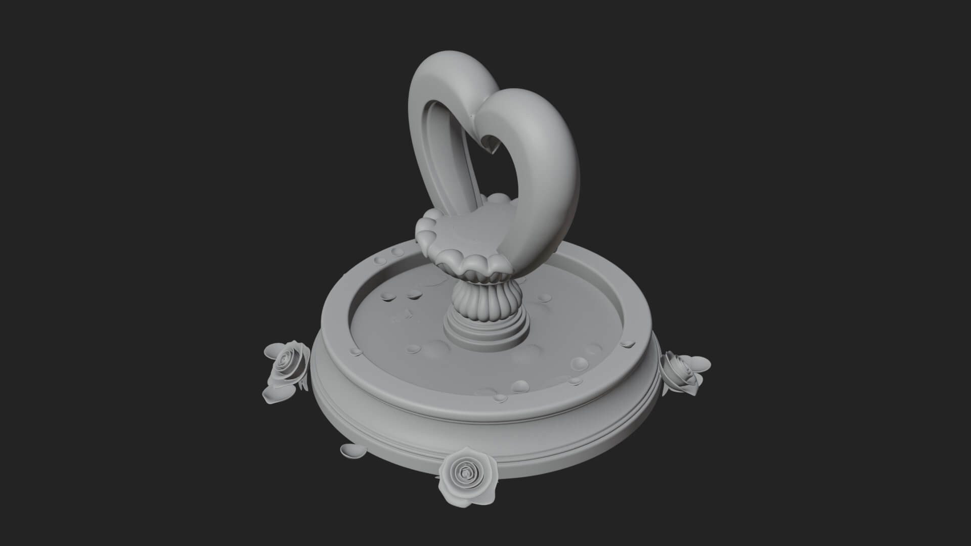 Rose Flower Garden Fountain Model Design 4 3D Print Model 3D Model