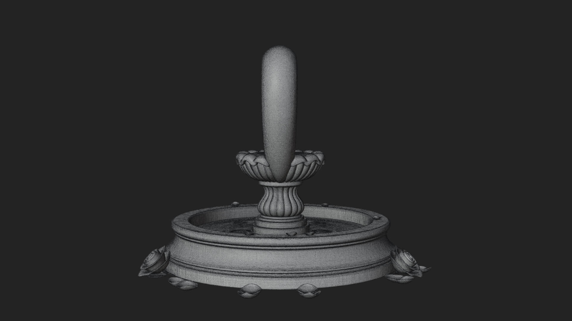 Rose Flower Garden Fountain Model Design 4 3D Print Model 3D Model