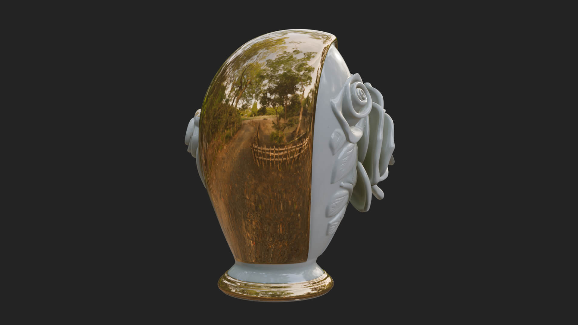 Rose Flower Heart Vase Design 1 3D Print Model 3D Model