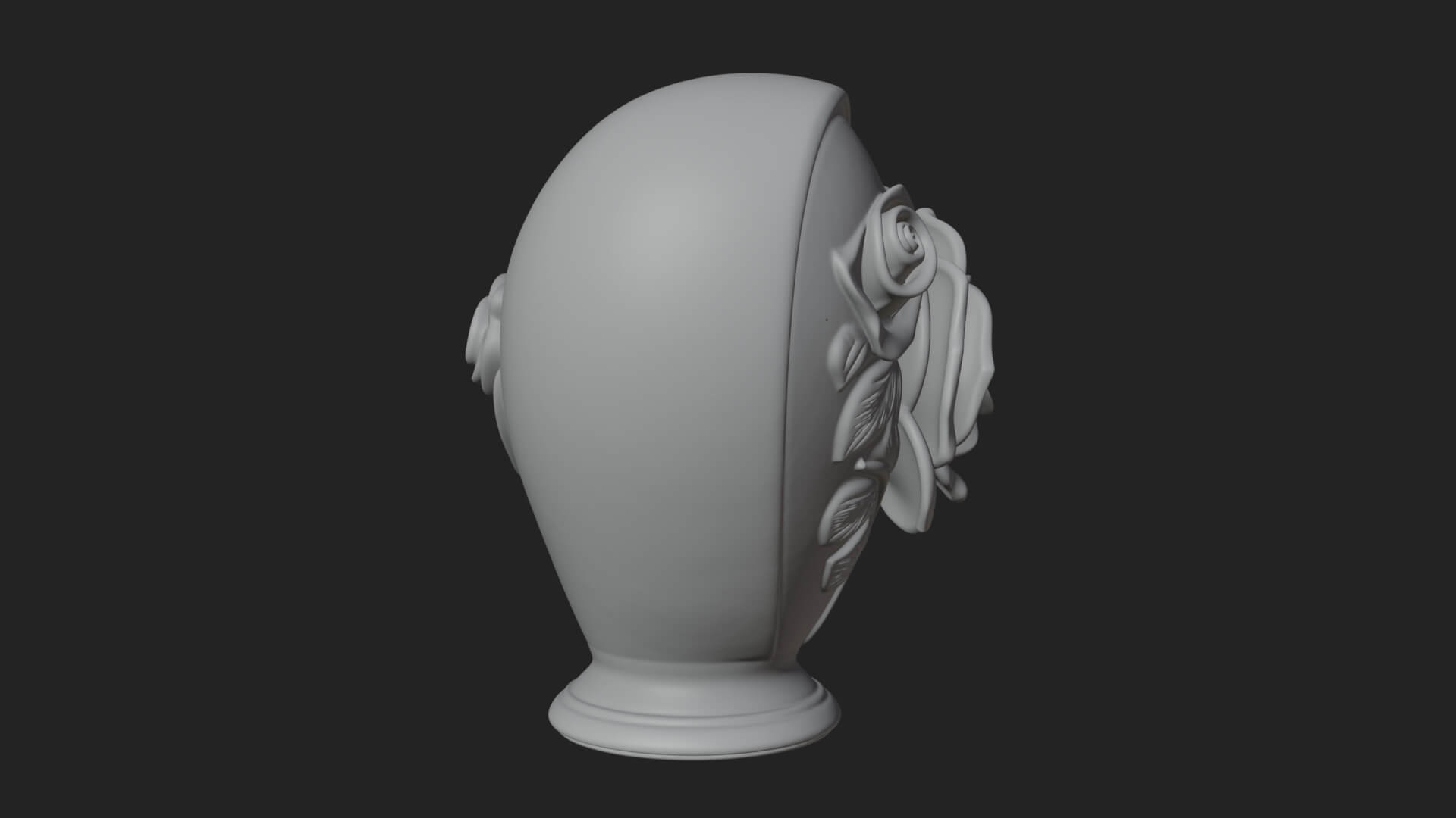 Rose Flower Heart Vase Design 1 3D Print Model 3D Model