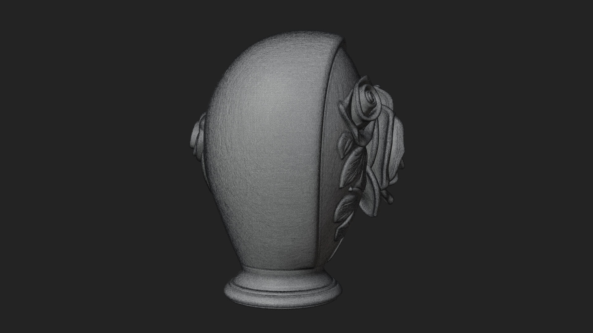 Rose Flower Heart Vase Design 1 3D Print Model 3D Model